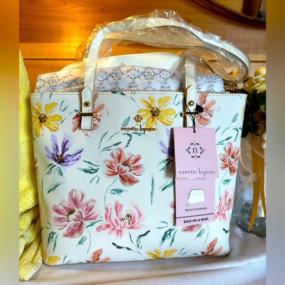 Bag-in-a-Bag Nanette Lepore Floral Tote & Crossbody Purse - TJ Maxx Set